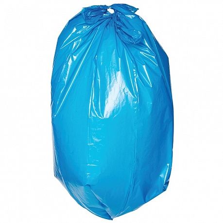 Мешки для мусора 180 литров, 10 шт, ПВД, синие, 120 мкм - Вид 1