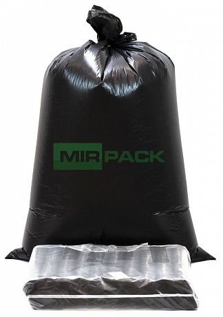 Мешки для мусора 120 литров, 40 мкм, 10 шт, ПВД, черные, 2х слойные до 40 кг - Вид 2